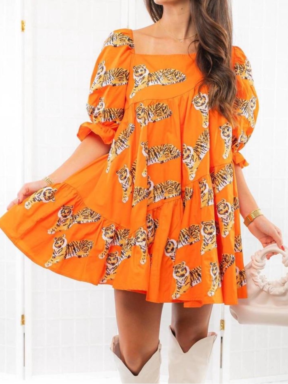 Queen of Sparkles Asymmetrical Tiger Dress Size XS NWT